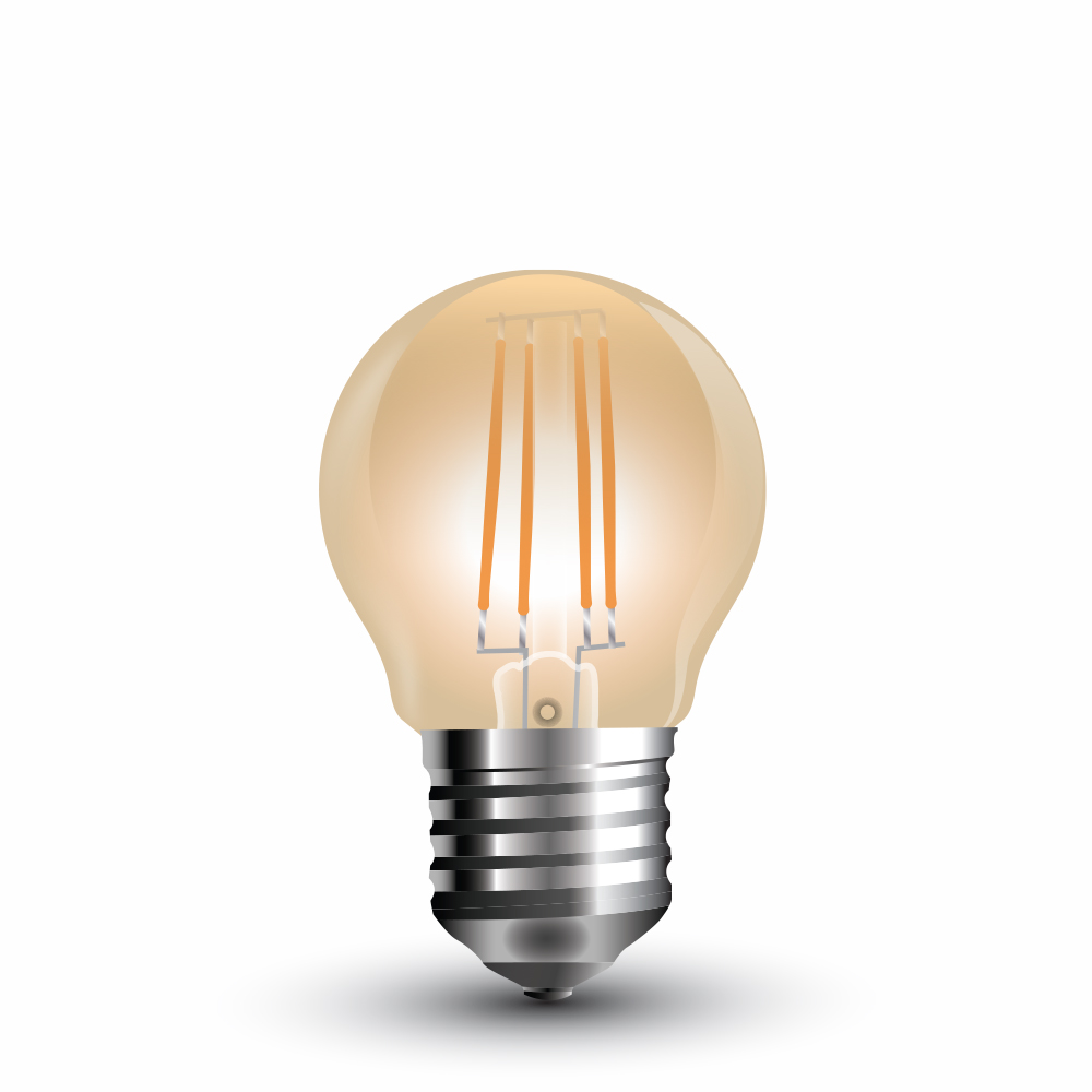 [E27-ESF-4W-VIN-DIM-2] BOMBILLA LED ESFERICA G45 E27 4W 2200ºK 350LM DIMMABLE AMBERGLASS
