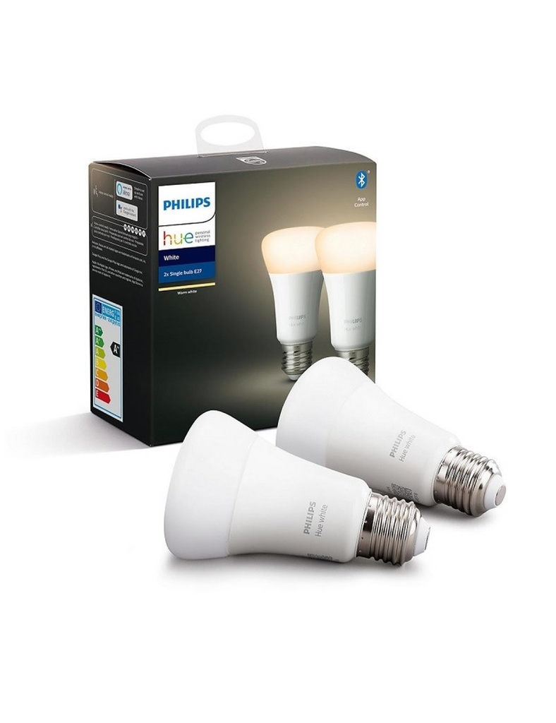 Pack 2uds PHILIPS HUE White Ambiance E27 9W A60 806lm 2700ºK
