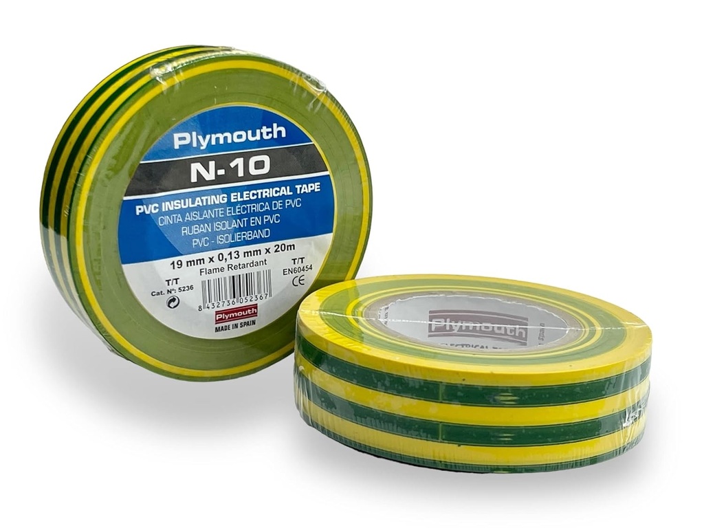 [CA25AV] CINTA AISLANTE 25X25 AMARILLA/VERDE