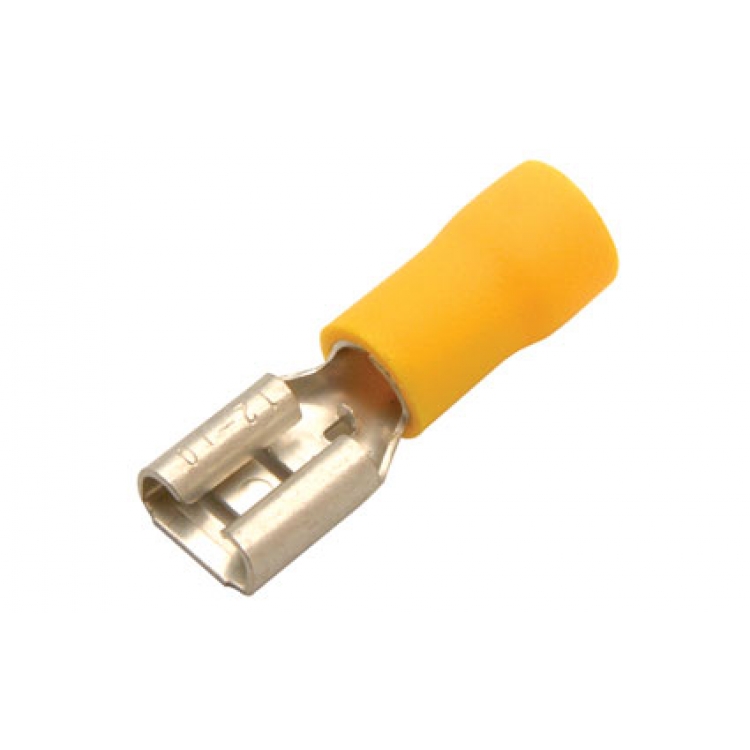 TERMINAL FASTON HEMBRA AMARILLO PARA CABLE 6MM 6.3