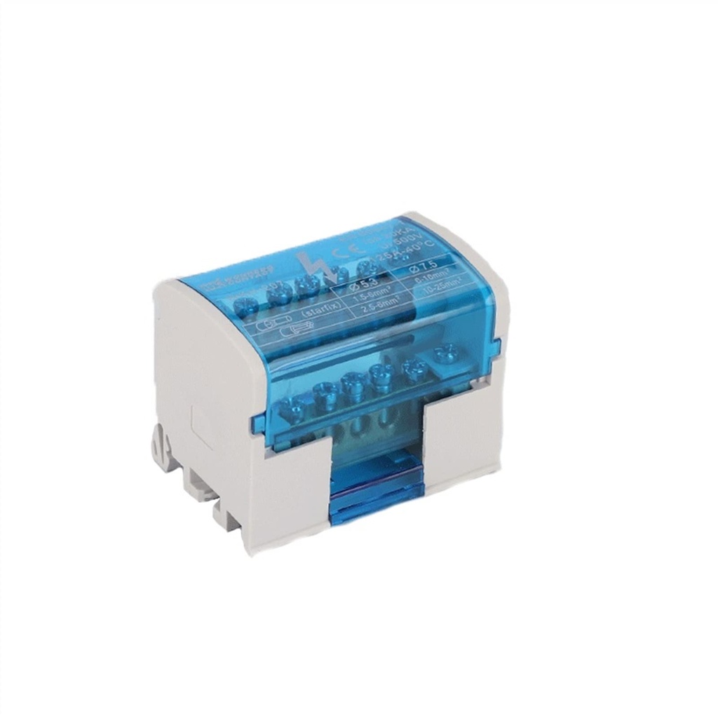 REPARTIDOR MONOFASICO DIN 125A 7 SAL: 1X16MM+1X25MM+5X6MM