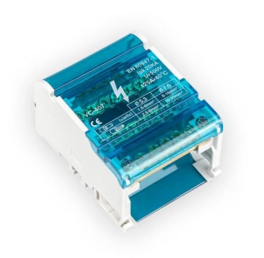 [CUA-REP-VC-407] REPARTIDOR TETRAPOLAR DIN 125A 7 SAL: 1X16MM+1X25MM+5X6MM