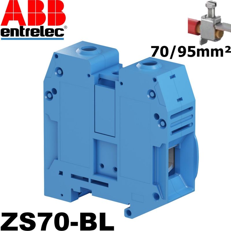 [ZS70AZ] BORNA DE CARRIL DIN 70MM AZUL