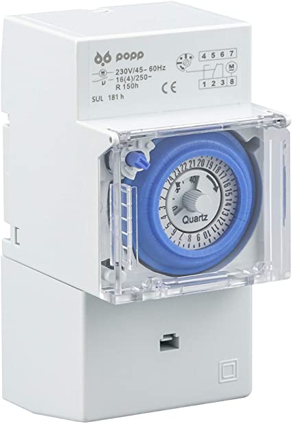 [INT-24H-R-3M-P] INTERR. HORARIO 24H 3 MODULOS CON RESERVA 100H 16A POPP