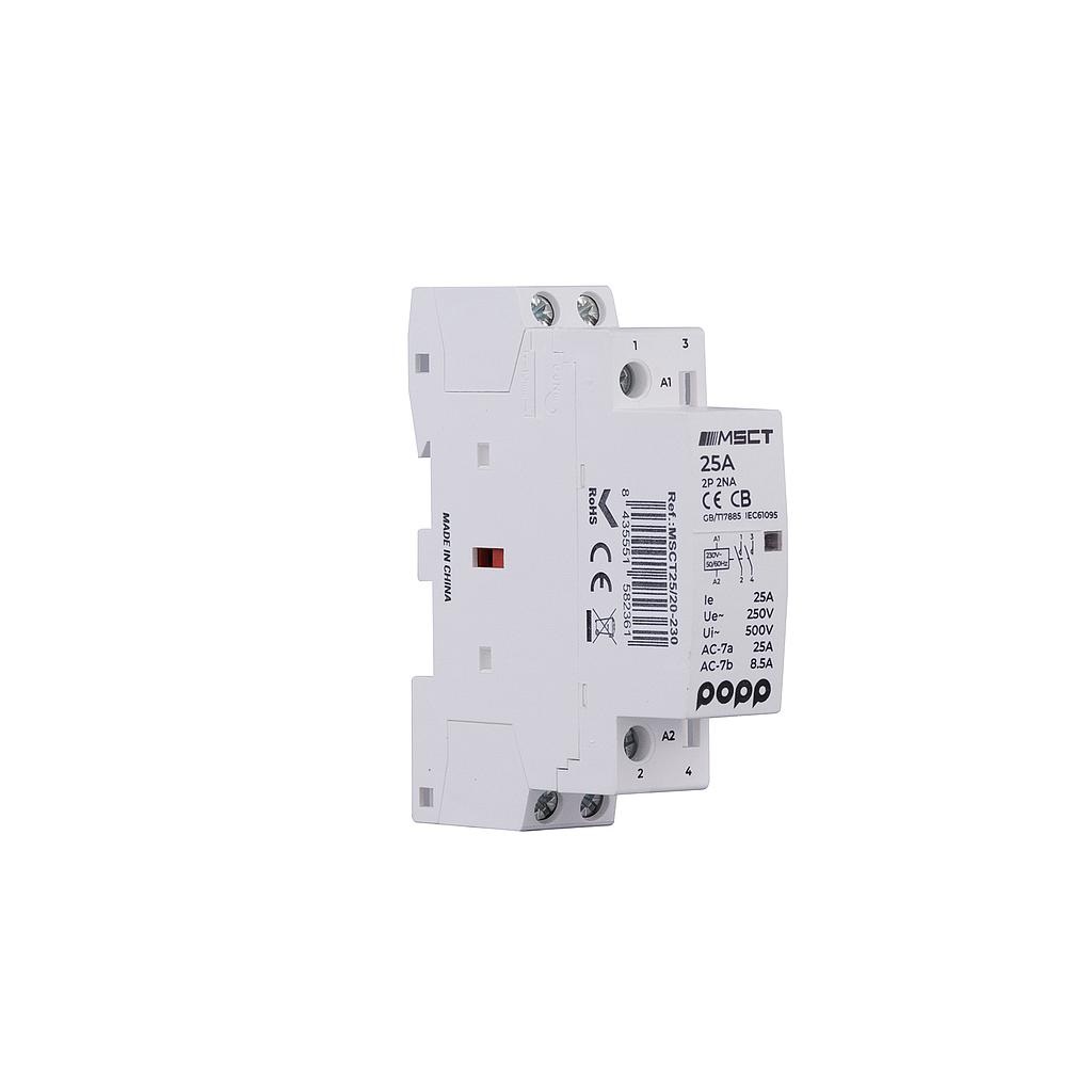 CONTACTOR MODULAR 1 MOD 2P 25A 250VAC 2NA POPP