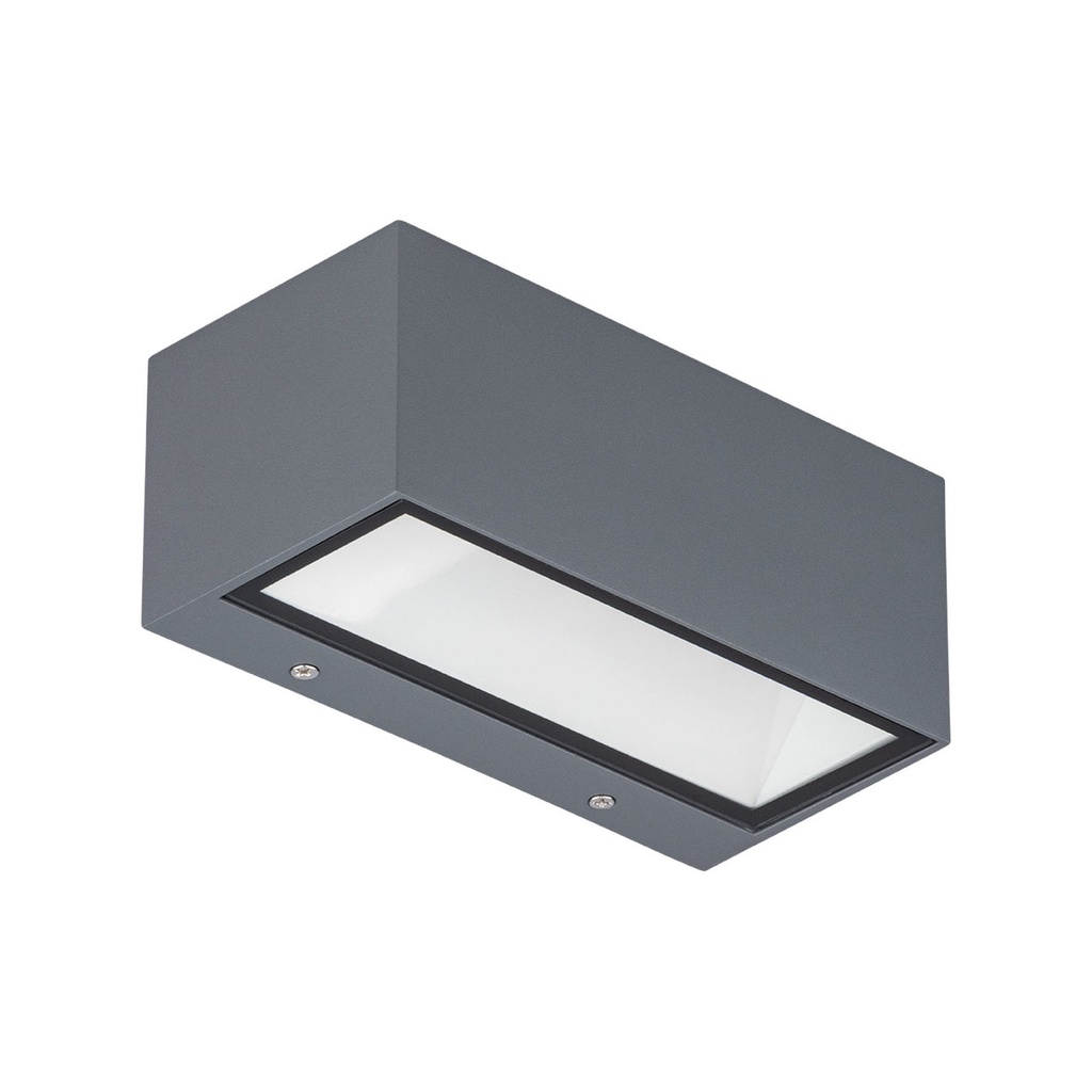 APLIQUE LED REC GRIS 2X6W 700lm 4000ºK IP65 120º 185x90x75mm EAGLERISE POPP