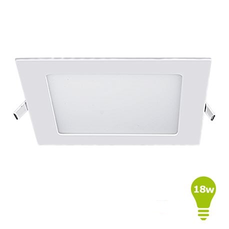 PANEL LED CUADRADO 18W 3K LUZ CALIDA 1300LM 22*22cm CUT: 20*20cm
