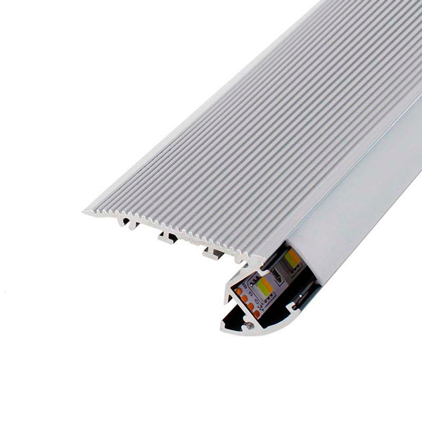 PERFIL SUPERFICIE PARA HUELLA DE ESCALERA ALUMINIO CON DIFUSOR 2M