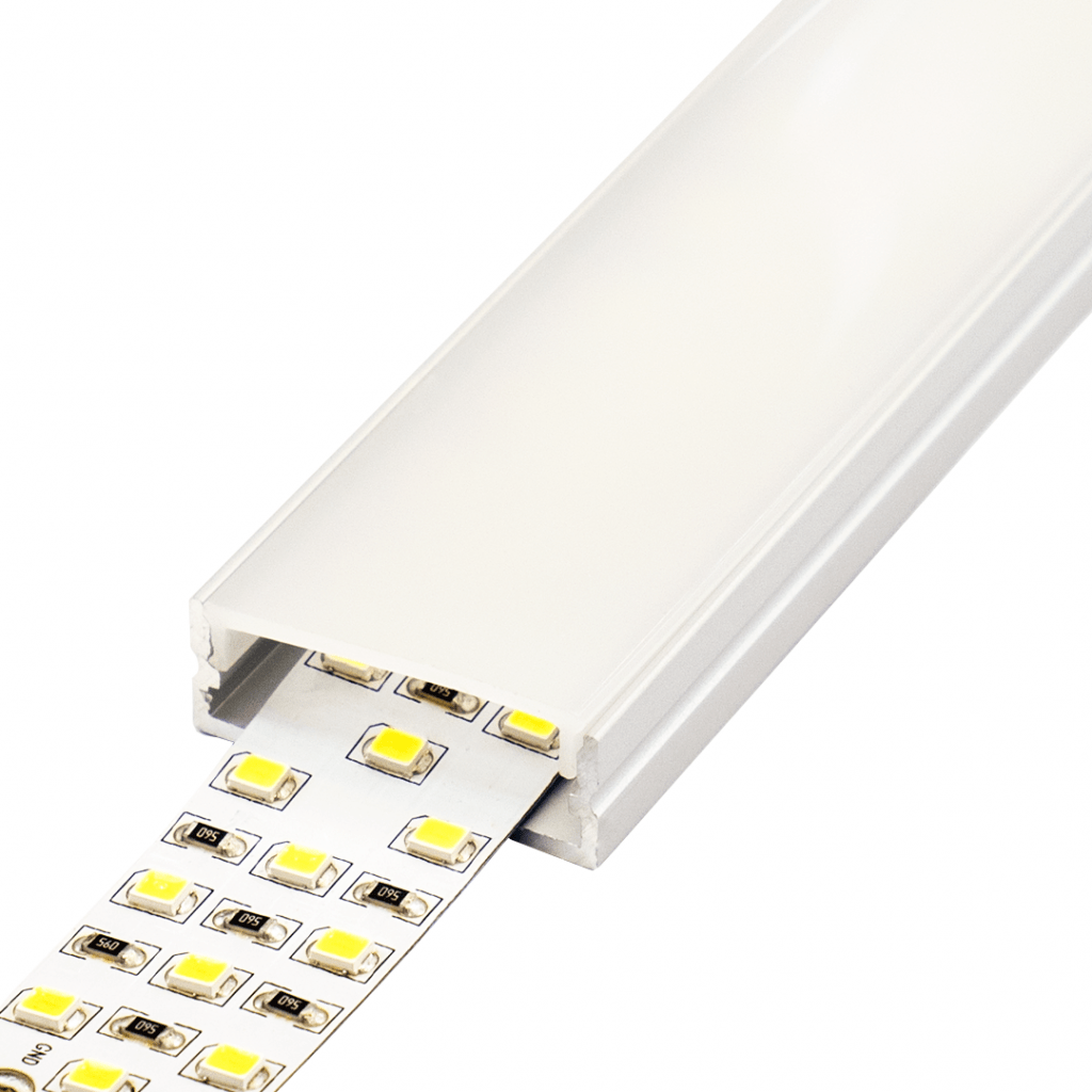 [PERFIL-SUP-30X10] PERFIL ALU 2Mts SUPERFICIE 30x10mm INTERIOR + DIFUSOR