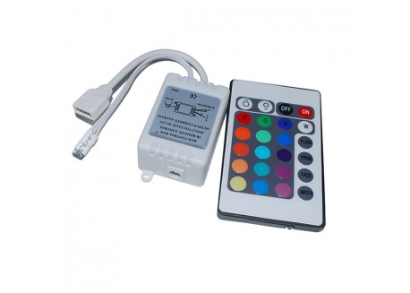 [CEN-RGB-72W] CONTROLADOR TIRA LED 72W 6A 12-24VDC C/ MANDO