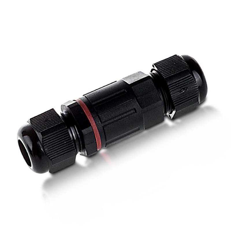 [CON-IP68-I-3P] CONECTOR IP68 CILINDRICO PRENSAESTOPA 3X2.5mm NEGRO