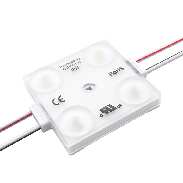 MODULO DE LED CUADRADO 4xSMD2835 2W 200lm 12VDC 7000ºK IP67 OPTICA 170º 47.3x40.3X10.4mm