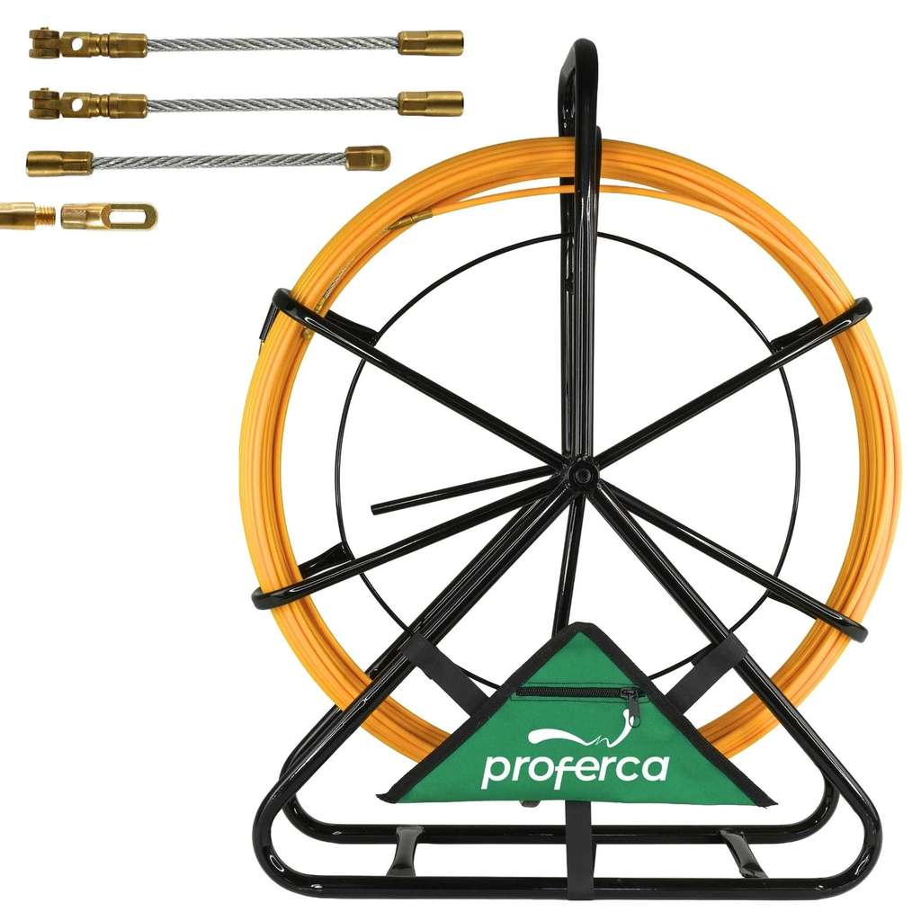 [HER-GUIA-50M-6MM-FIB] GUIA ENEBRAR DE FIBRA DE VIDRIO CON CARRO 6mm 50mts