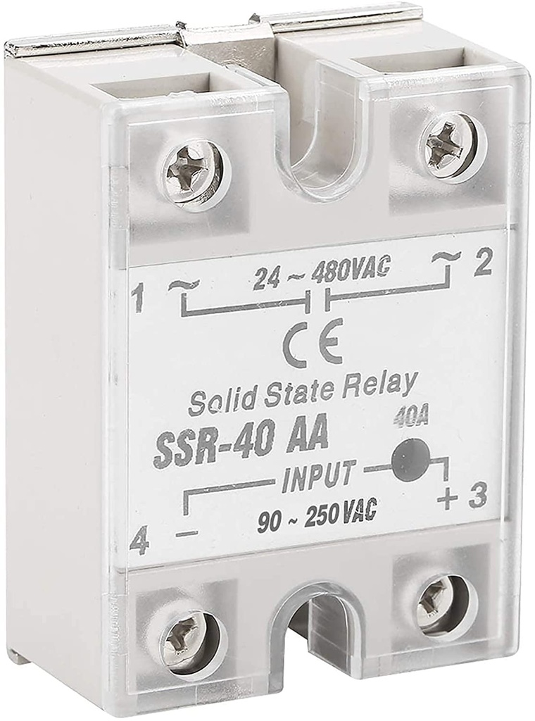 [RELE-SSR-40AA] Rele de estado sólido AC-AC Entrada 80-250V AC Salida 24-480V AC
