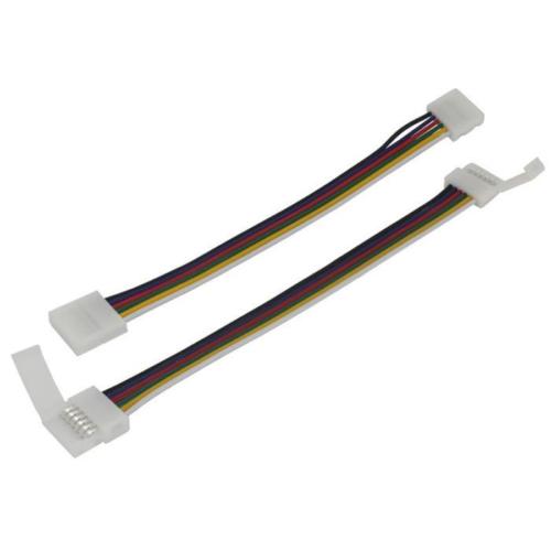 [TDL-CON-6CH] CONECTOR DOBLE P/TIRAS 5050 C/CABLE Y CLIP EMPALME RGB+CCT 6pin