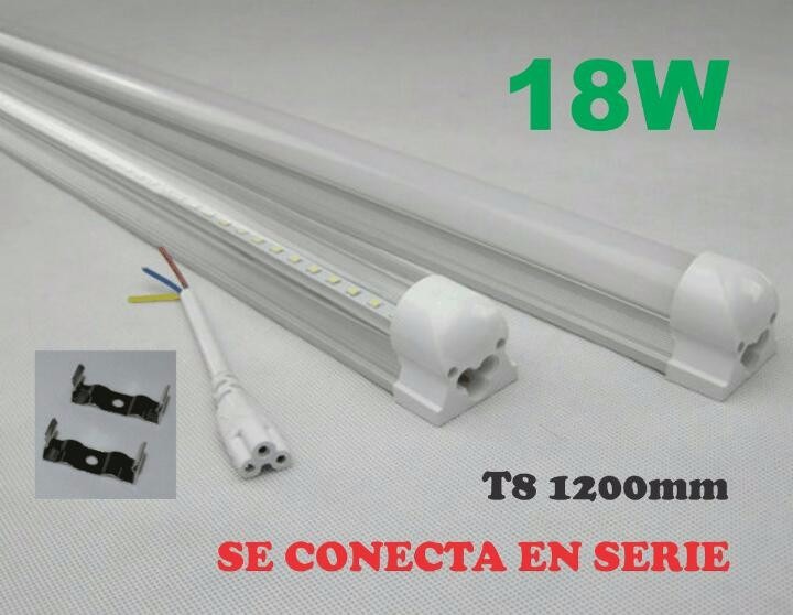 [TBL-120-TLI-ALU] TUBO LED C/REGLETA SUPERFICIE T8 18W 1.20M 6000ºK ALUMINIO