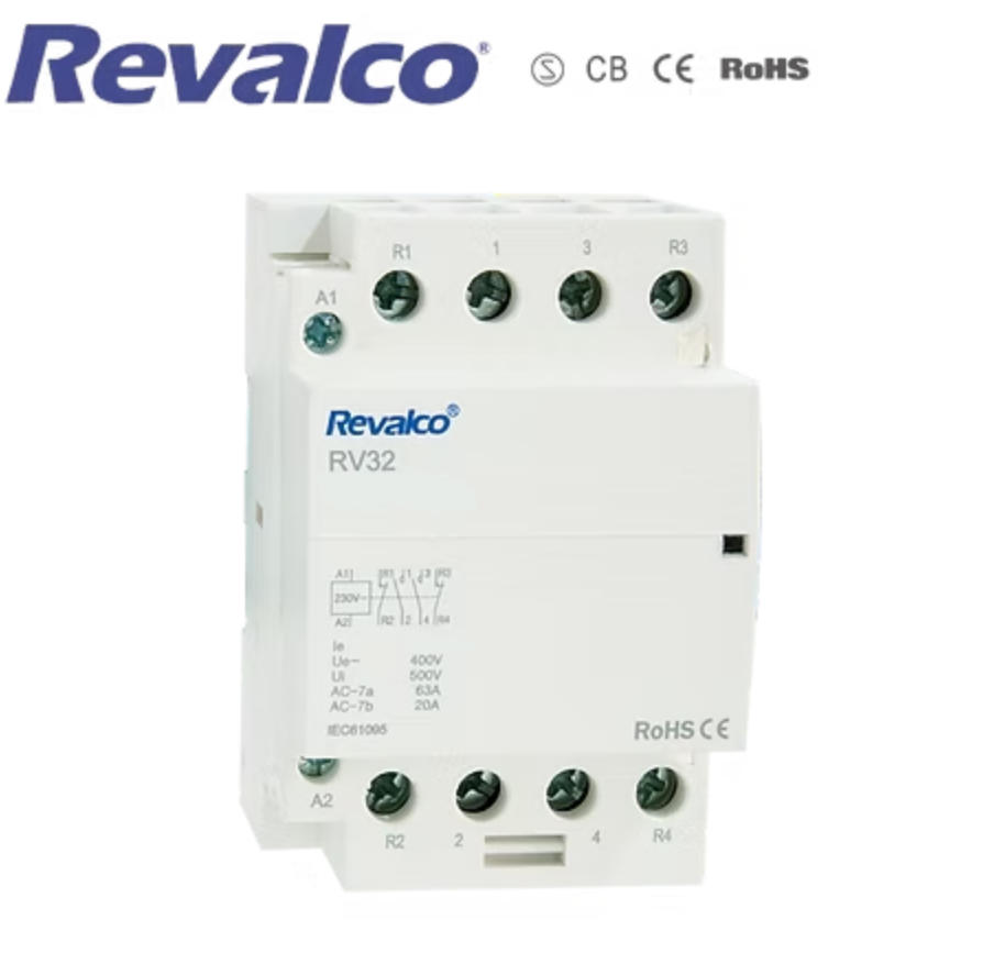 CONTACTOR MODULAR 4 MOD 4P 40A 230VAC 2NO REVALCO