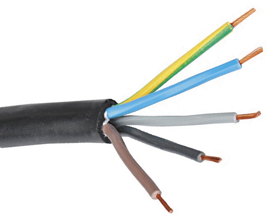 Mt. CABLE MANGUERA RV-K 0.6/1kV 5G2.5mm2 NEGRO CPR