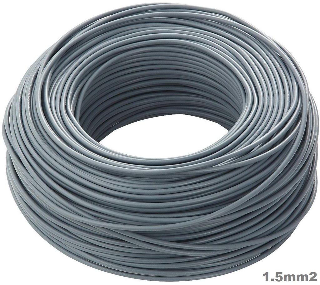 Mt. CABLE ELECTRICO 07Z1-K 1.5mm2 GRIS LIBRE HALOGENOS CPR