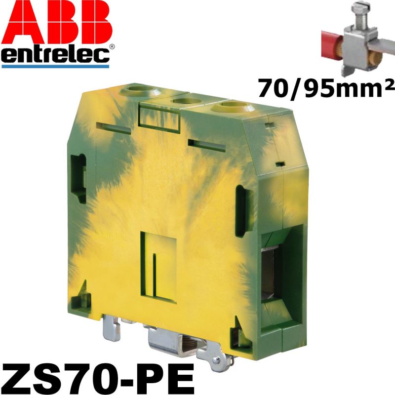 [ZS70AV] BORNA DE CARRIL DIN 70MM AMARILLO/VERDE