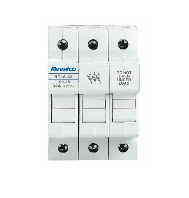 [FUS-SOP-3P-10X38] BASE FUSIBLE CILINDRICO DE CARRIL 10X38 3P