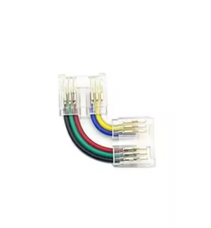 [TDL-CON-T-COB-6P-12L] CONECTOR ESQUINA PARA TIRAS COB RGB+CCT 12mm TRANSPARENTE