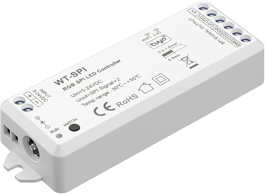 CONTROLADORA 5-24VDC WiFi & RF RGB/RGBW SPI LED Controller WT-SPI (Tuya App) SIN MANDO
