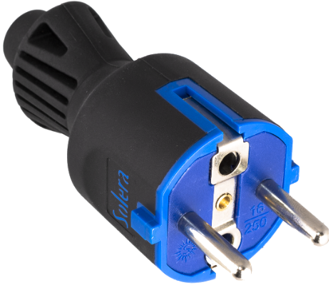 CLAVIJA SCHUKO CAUCHO 2P+T 16A 250V T/TL CON PRENSAESTOPA IP20