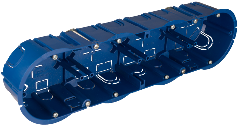 CAJA EMPOTRAR PLADUR 4 VENTANAS AZUL CON GRAPA METAL SOLERA