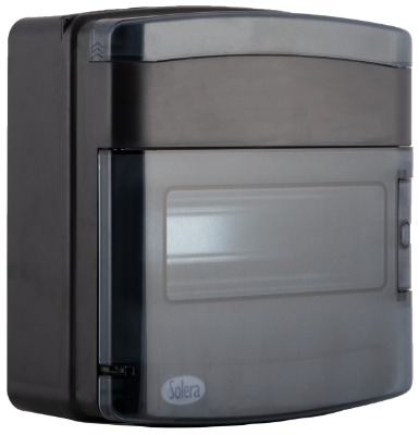 [CUA-SOL-V9BN] CUADRO ESTANCO NEGRO 9ELE IP65 PTA TRANSLUCIDA