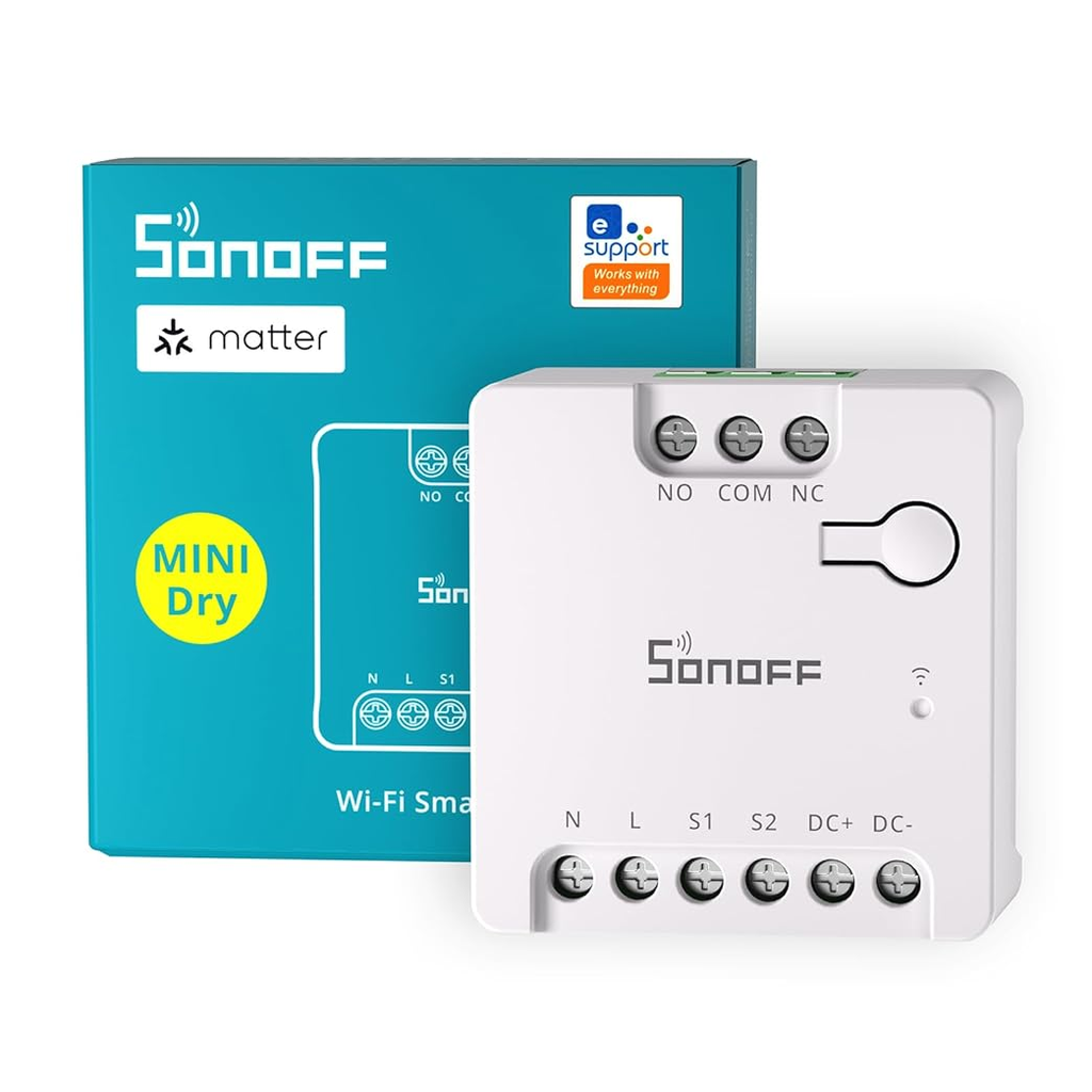 [SONOFF-MINI-D] SONOFF MINI Dry CONTACT DC 24V 2A Max Wi-Fi Smart Switch MATTER In: AC240VAC & DC12-24V