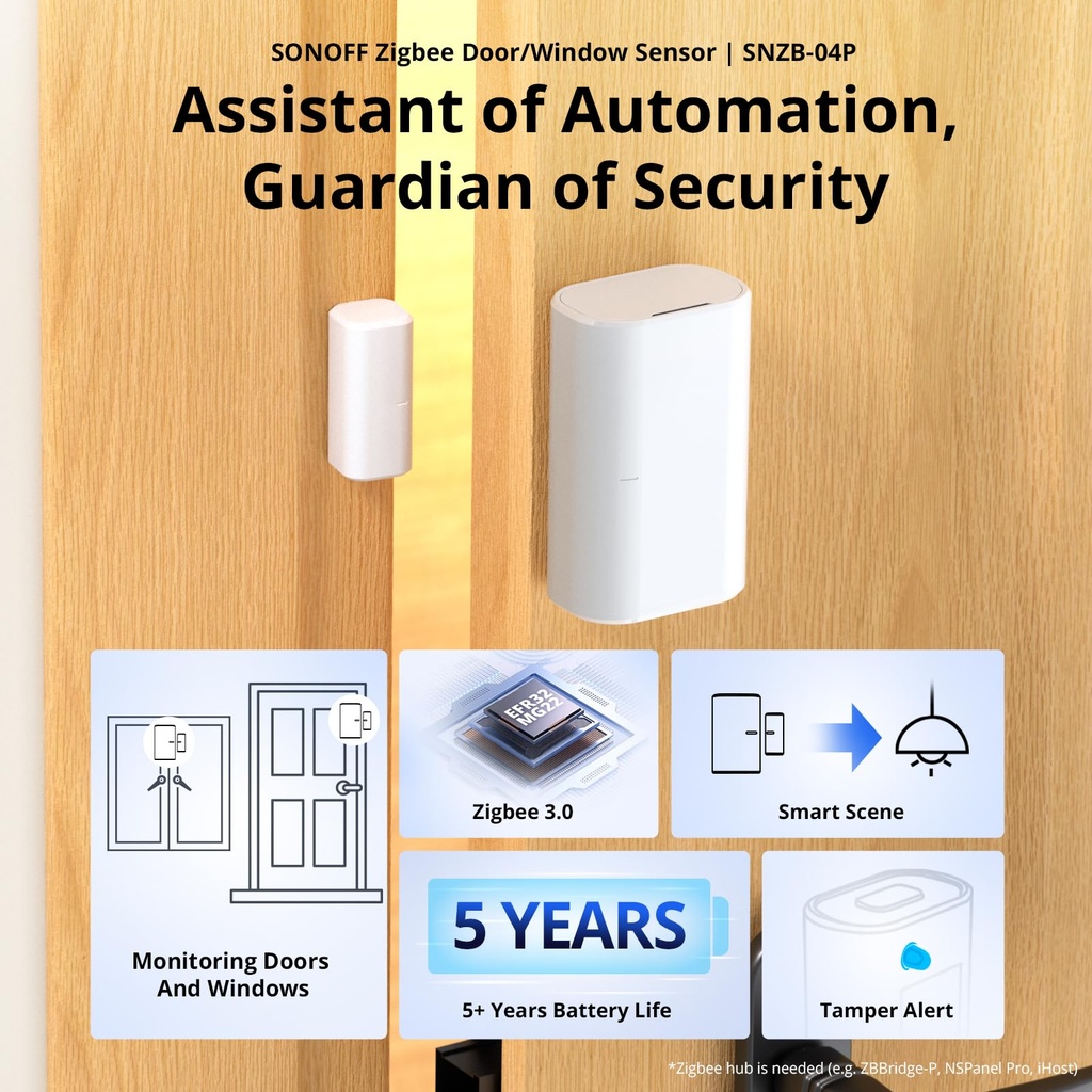 [SONOFF-SNZB-04] SONOFF SNZB-04P ZIGBEE 3.0 SENSOR PUERTA / VENTANA WIRELESS (ZIGBEE BRIDGE NECESARIO)