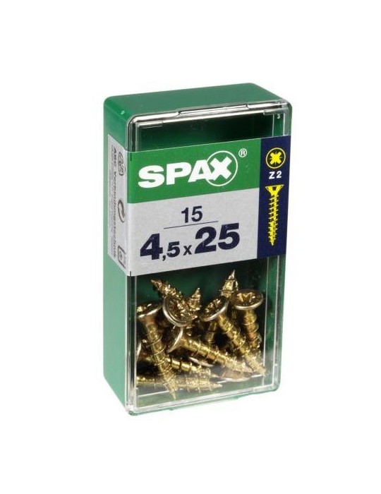 [TOR-18331] CAJA 25uds TORNILLO MADERA CAB. PLANA YELLOX 3.0*16mm SPAX