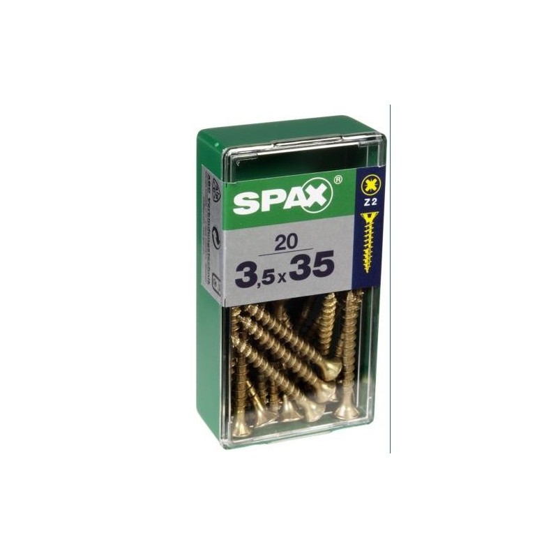 [TOR-18351] CAJA 20uds TORNILLO MADERA CAB. PLANA YELLOX 3.5*35mm SPAX