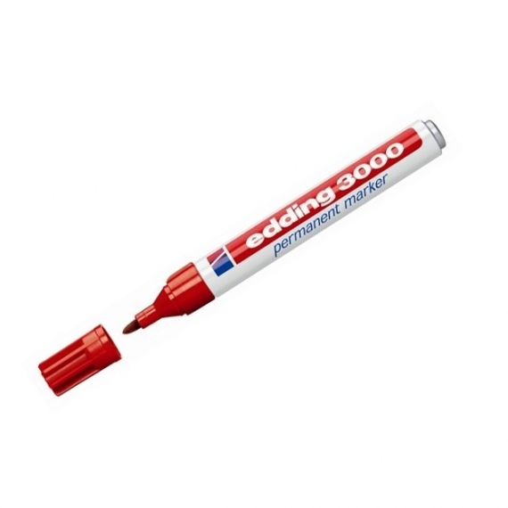 [EDD3000ROJ] ROTULADOR PERMANENTE PUNTA REDONDA 1.5-3 MM ROJO EDDING 3000