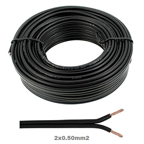 [CP0.50N] Mt. CABLE PARALELO AUDIO 500V 2x0.50mm2 NEGRO