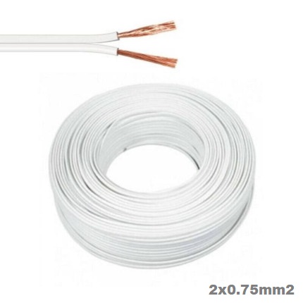 [CP0.75BL] Mt. CABLE PARALELO AUDIO 500V 2x0.75mm2 BLANCO