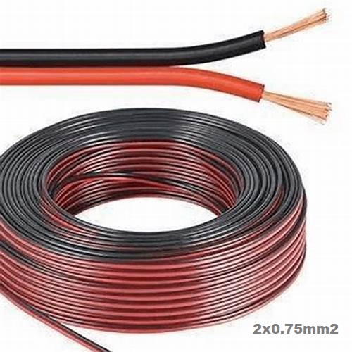 [CP0.75RN] Mt. CABLE PARALELO AUDIO 500V 2x0.75mm2 ROJO/NEGRO