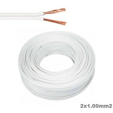[CP1.00BL] Mt. CABLE PARALELO AUDIO 500V 2x1.00mm2 BLANCO