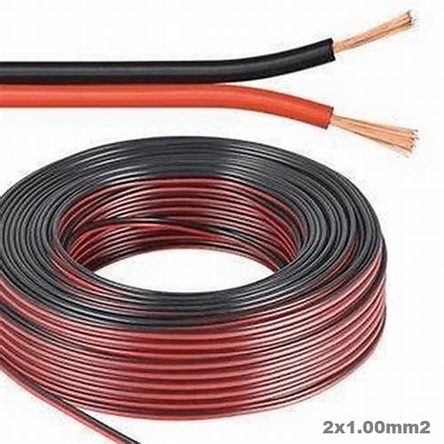 [CP1.00RN] Mt. CABLE PARALELO AUDIO 500V 2x1.00mm2 ROJO/NEGRO