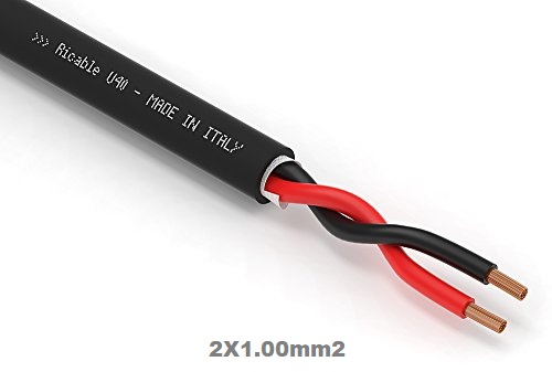 [CP1.00RN-TREN] Mt. CABLE PARALELO AUDIO 500V 2x1.00mm2 ROJO/NEGRO TRENZADO ESPECIAL 100V