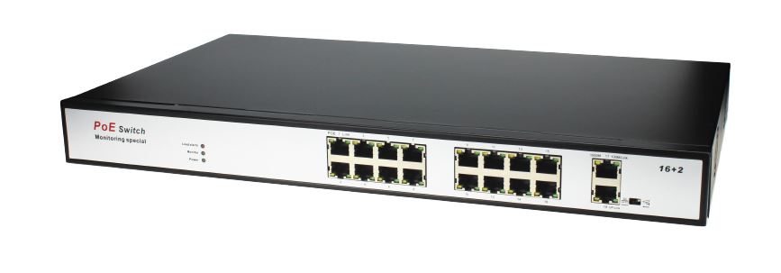 SWITCH POE 16+2, 4PoE 10/100Mbps, 2PoE 10/100/1000Mbps 250W
