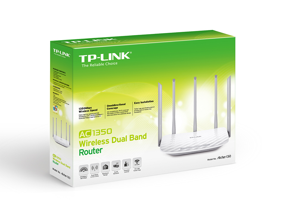 [INF-ARCHER-C60] TP-LINK ROUTER ARCHER C60 DUAL BAND AC1350 4PORT 10/100Mbps