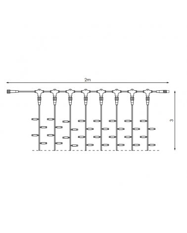 [NAV-604005T] CORTINA 2x3m 20 TIRAS 600 LEDS CALIDO EXTERIOR IP44 230V