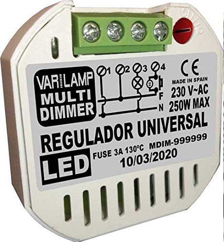 PASTILLA DIMMER REGULADOR UNIVERSAL LED VARILAMP 250W