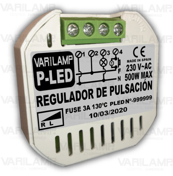 [DIM-VAR-P-LED] PASTILLA DIMMER REGULADOR LED PRINCIPIO FASE (PF) TRIAC VARILAMP 500W