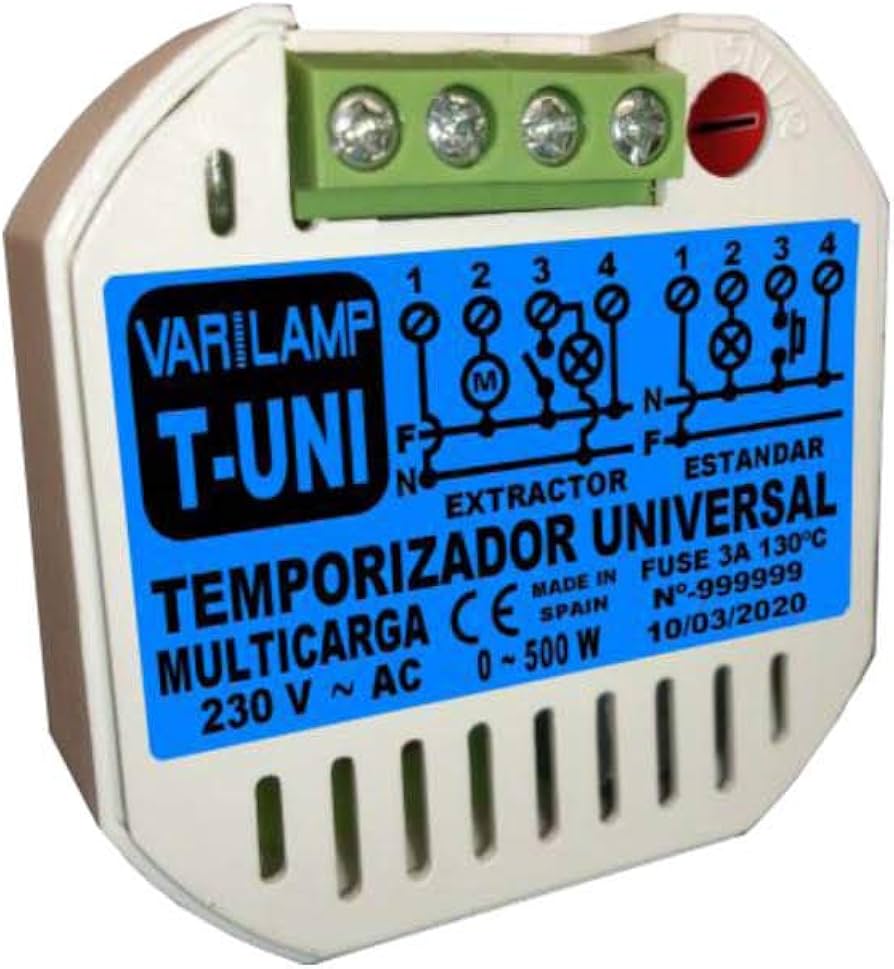 [VAR-T-UNI] PASTILLA TEMPORIZADOR UNIVERSAL VARILAMP 500W 3s-10min