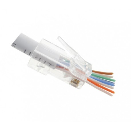 CONECTOR CLAVIJA MACHO 8 vias RJ45 UTP CAT5 EASY INSTALLATION