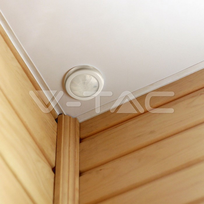 DETECTOR MOV. INFRARROJO EMPOTRABLE PEQUEÑO TECHO 360º CARGA MAX 400W BLANCO