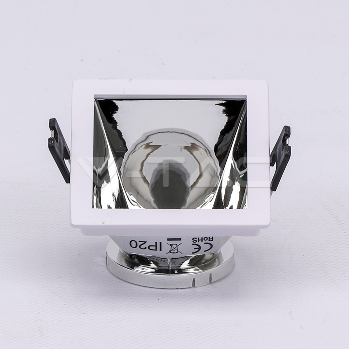 [ARO-VT-3168] ARO CUADRADO ASIMETRICO GU10 BLANCO/CROMO 85x85x62mm CORTE: 80x80mm